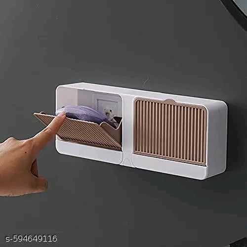 🧼 Sleek White Wall-Mount ABS Plastic Soap Dish - Modern & Durable Bathroom Organizer