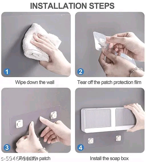 🧼 Sleek White Wall-Mount ABS Plastic Soap Dish - Modern & Durable Bathroom Organizer