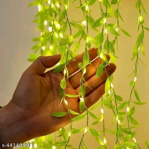 🌿 Artificial Leaf Curtain LED String Light ✨ | 200 LEDs | 8 Modes | Remote Control | USB Powered | Perfect for Diwali, Bedroom & Home Decor 💫