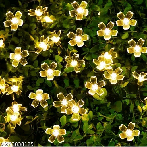 ✨ 14 LED 3M Multicolor Silicone Blossom Flower Fairy String Lights 🌸 – Brighten Your Home & Festive Decor (Warm White & Multicolor) ✨
