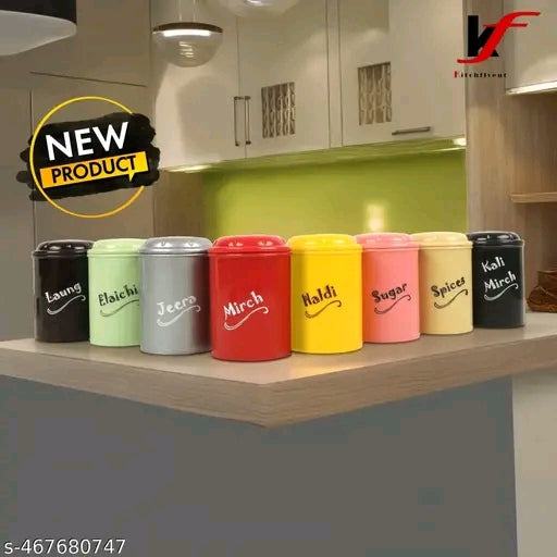 ✨ Airtight Kitchen Storage Container Set [Pack of 8] – Perfect for Food, Mirchi, Haldi, Jeera & More | Unbreakable Plastic Jars for Organized Kitchen 🫙🌶️