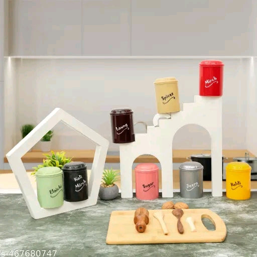 ✨ Airtight Kitchen Storage Container Set [Pack of 8] – Perfect for Food, Mirchi, Haldi, Jeera & More | Unbreakable Plastic Jars for Organized Kitchen 🫙🌶️
