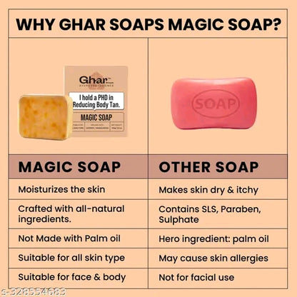 🪷✨ GHAR SOAPS Magic Sandalwood Soap – 100g of Pure Luxury 🌿🧼