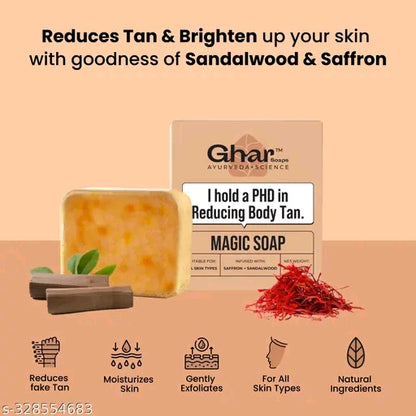 🪷✨ GHAR SOAPS Magic Sandalwood Soap – 100g of Pure Luxury 🌿🧼