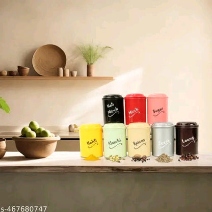 ✨ Airtight Kitchen Storage Container Set [Pack of 8] – Perfect for Food, Mirchi, Haldi, Jeera & More | Unbreakable Plastic Jars for Organized Kitchen 🫙🌶️